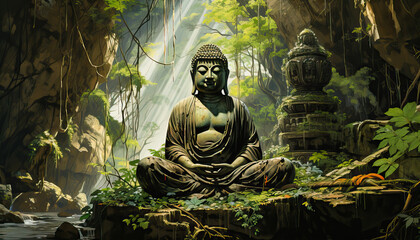 Buddha’s Serenity Amidst the Jungle