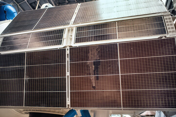 Solar panels for an orbiting space station.