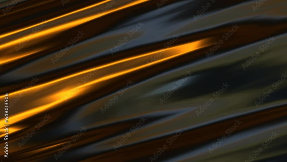 Poster animation of abstract blurred dark background with glowing curvy lines in 3d rendering.