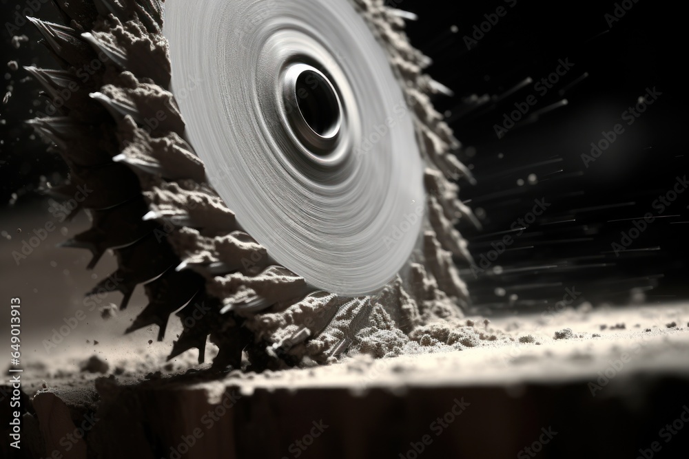 Poster a detailed close-up of a disc resting on a piece of wood. this image can be used to represent techno
