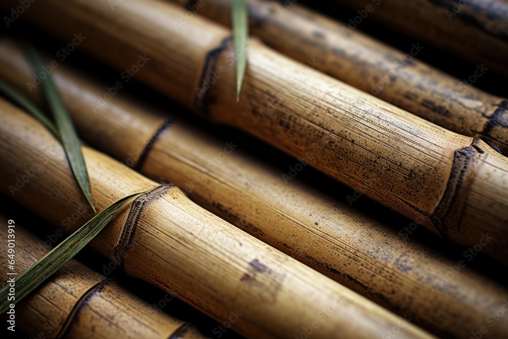 Poster A detailed view of a bunch of bamboo sticks. This versatile image can be used in various contexts.