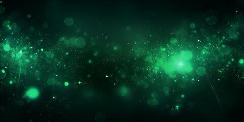 Futuristic abstract dark green glow particle background
