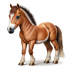 Horse portrait realistic beautiful brown