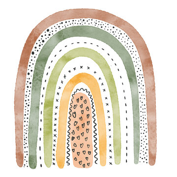 Isolated Rainbow PNG watercolor