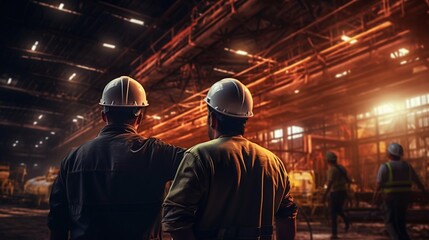 Teamwork in Safety: Industrial Workers Collaborating. Generative ai