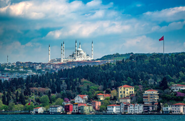 Photo of beautiful mosque in Istanbul seen from a distance