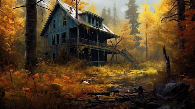 Spooky house or witch hut