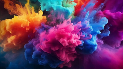 color explosion with acrylic colors