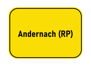 Town entrance sign Andernach RP