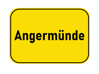 Town entrance sign Angermüde