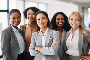 Fototapeta premium Group of women standing next to each other. This versatile image can be used in various contexts.