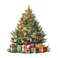 Watercolor Christmas Tree (AI Generated)