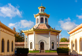 Chinese village in Alexander park in autumn, Pushkin, Saint Petersburg, Russia