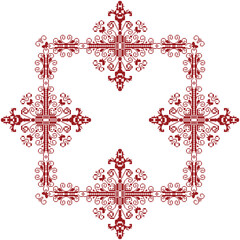 A red and white pattern on a white background