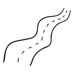 Road. Hand drawn vector illustration