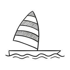 Sailboat. Hand drawn vector illustration