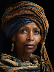 Soulful Beauty: Empowering Portrait of a Dark-Skinned Woman. Generative AI