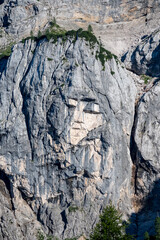 View of a Pagan girl - an image of a womans face  created by rock fracture