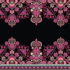Colorful pattern border design on a black background