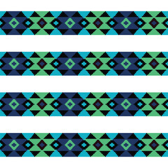 A colorful row of handmade knitted bracelets, borders patterns