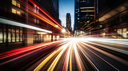 Fototapeta na wymiar Motion Speed Light in the City
