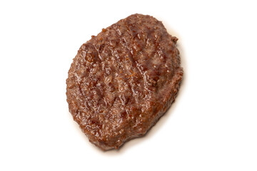 Cutlet with a minced beef isolated on a white background.