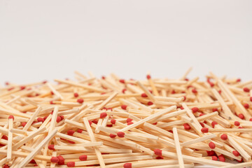 New matchsticks isolated on a background.