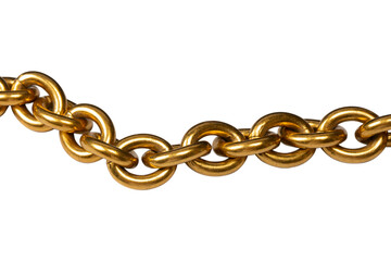 Golden chain isolated on white background.