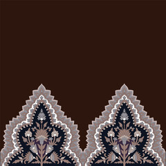 A floral drawing of border on a dark background