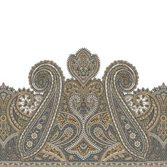 A intricate highly detailed paisley pattern on a clean white background