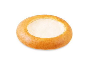 Curd patty on a white isolated background