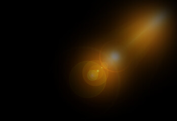 abstract of lighting for background. digital lens flare in dark background