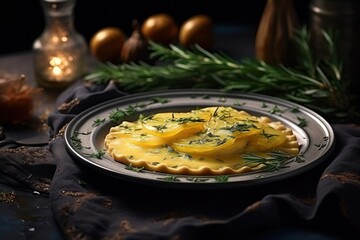 A plate with a lemon tart