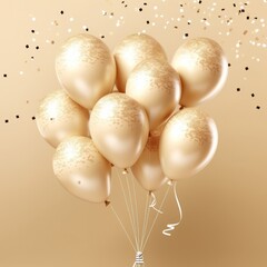 Golden balloons background
