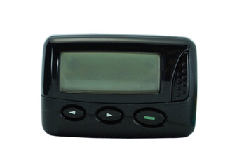 Black pager isolated on transparent. 