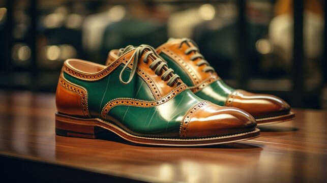 Vintage green mens shoes
