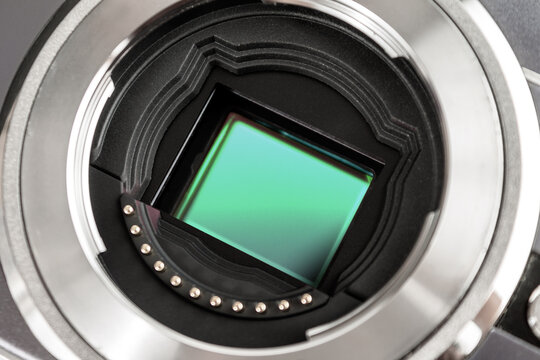 Sensor, photosensitive. Sensor photographic in digital camera close-up macro.