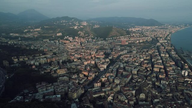 Aerial view of the city of Salerno