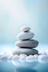 Fototapeta na wymiar Balanced stack of zen stones 