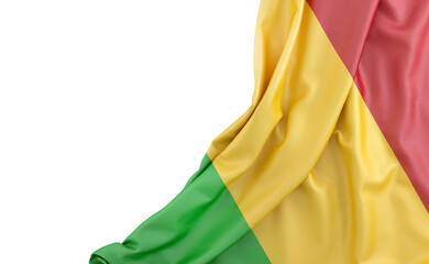 Flag of Mali with empty space on the left. Isolated. 3D Rendering