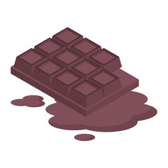 Chocolate bar icon in isometric style 