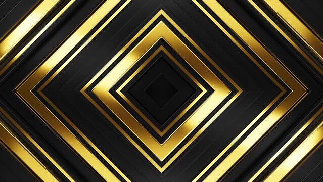 Golden abstract background for winner card template concept. Shiny motion texture for holiday design. Glamour and luxury style video pattern. Seamless loop.