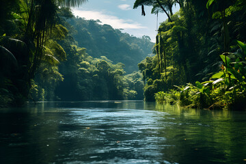 A Secluded Lake Deep in The Amazon Rainforest