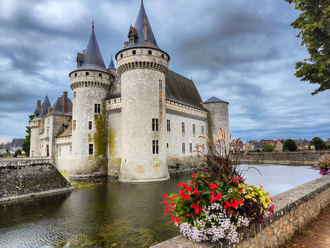 The chateau of Sully-sur-Loire, France. Castle is located in the Loire Valley. Sully-sur-Loire, France.