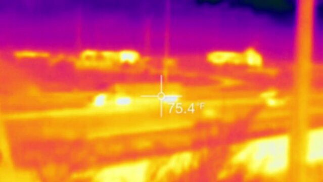Highway Traffic Cam Capturing Truck Thermal Imaging Heat Signature