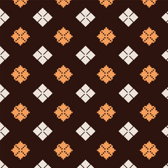 An abstract orange and white pattern on a brown background