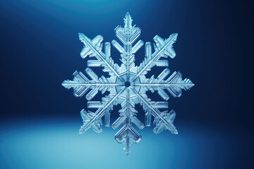 Snowflake on a dark blue background. AI generated