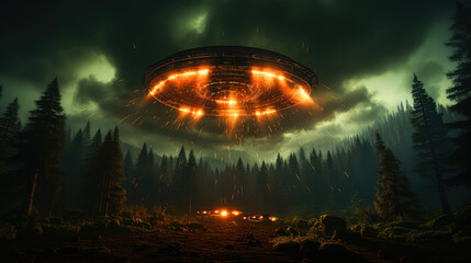 Galactic Enigma: The Saucer-Shaped Extraterrestrial UFO Spacecraft as Imagined by Generative AI