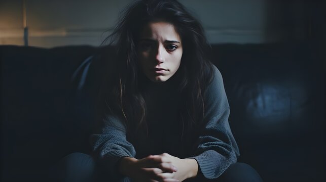 Young woman in depression. Concept image