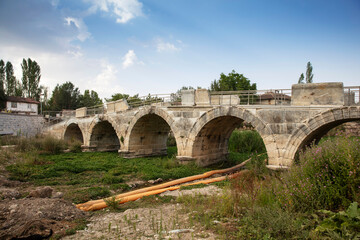Fototapeta premium Aizonai antic city ruins with Zeus temple. Aizanoi ancient city in Cavdarhisar, Kutahya, Turkey.